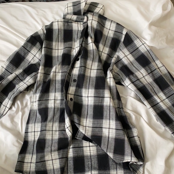 Two flannels , one brown one black and white - Picture 2 of 2